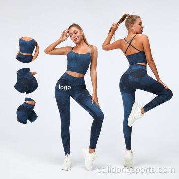 Ternos de Yoga de Mulheres High Stretchy Ternos Personalizados Logo Shorts Verão Yoga Definido Quick Seco Girl Yoga Terno Sem Emenda